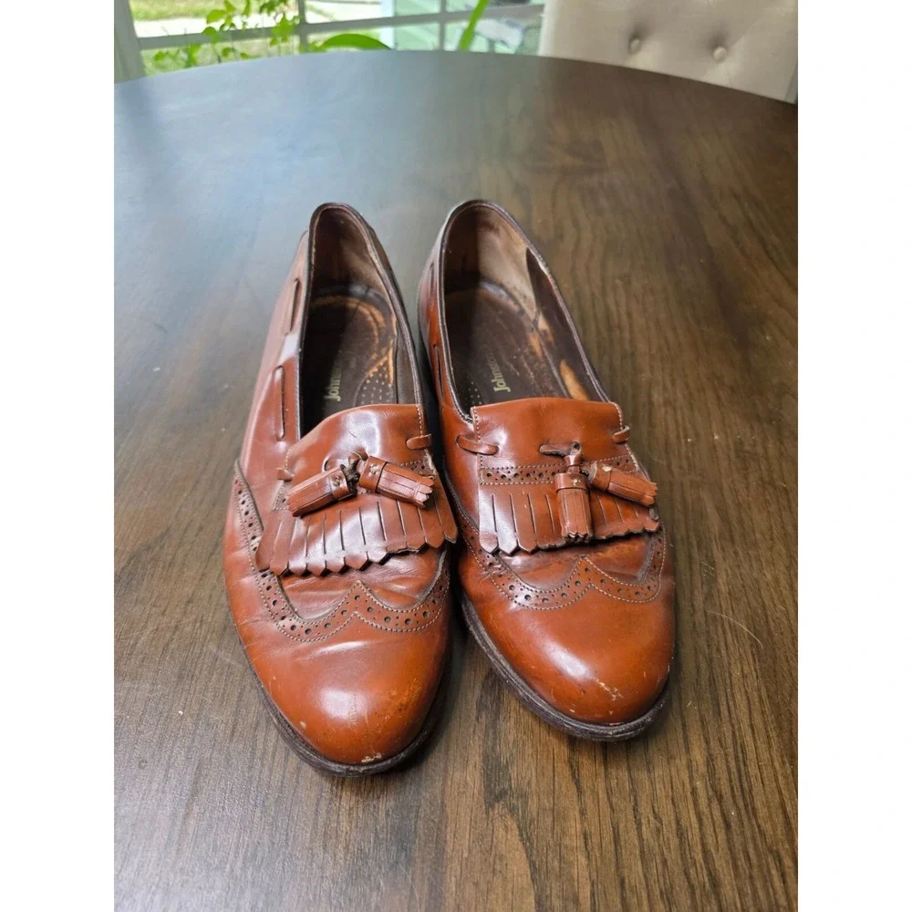 Johnston & Murphy Brown Leather Tassel‎ Loafers Men's 10M #15-3160